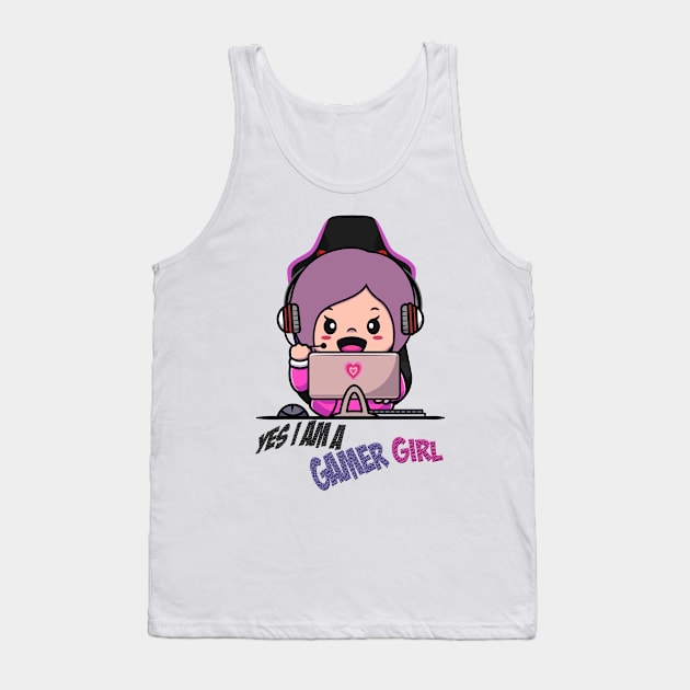 Yes I Am A Gamer Girl Tank Top by Ras-man93